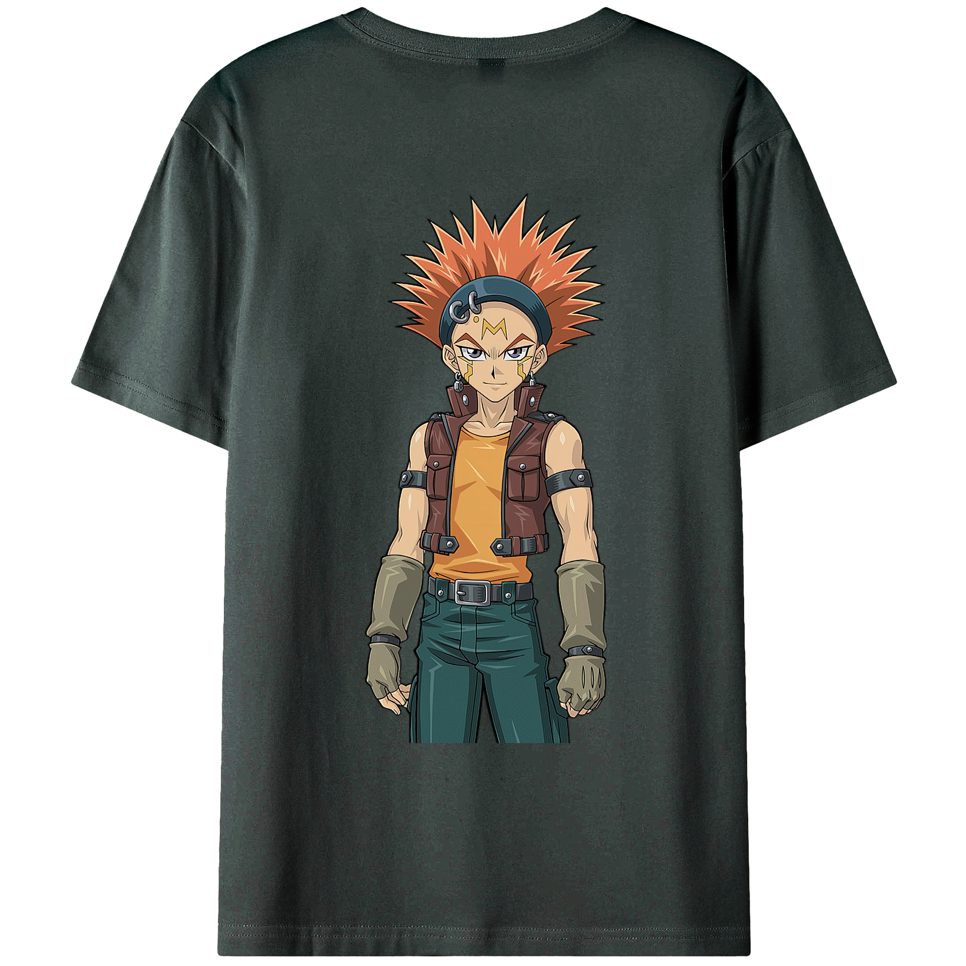 （画像用） 遊☆戯☆王 Yu-Gi-Oh! 綿100％ メンズ半袖Tシャツ（バックプリント） 通気性